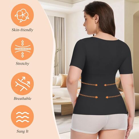 Shapewear Tops for Women Tummy Control Tank Tops Short Sleeve Seamless Compression Tanks Body Shaper Camisole in Saudi Arabia