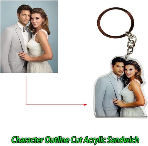 Custom Logo Acrylic Keychain Cartoon Pendant Photo Flash Transparent Charm Printing Personality Holographic Anime Keyring in Saudi Arabia