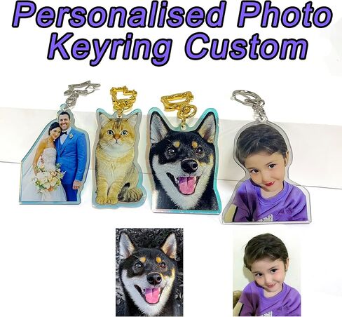 Custom Logo Acrylic Keychain Cartoon Pendant Photo Flash Transparent Charm Printing Personality Holographic Anime Keyring in Saudi Arabia