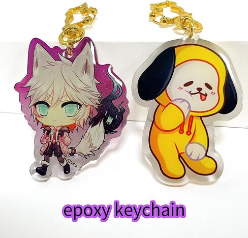 Custom Logo Acrylic Keychain Cartoon Pendant Photo Flash Transparent Charm Printing Personality Holographic Anime Keyring in Saudi Arabia