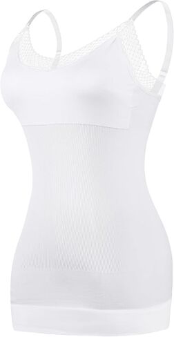 Tummy Control Shapewear Tank Tops for Women V-Neck Camisole Tops Compression Tanks Body Shaper Lace Camisole Cami in Kuwait