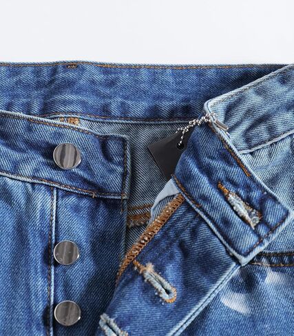 SHION7 Relaxed Bell Bottom Jeans for Men, Hip Hop Streetwear Flared Denim Pants, Men's Stylish Crafted Jean Trousers in Saudi Arabia