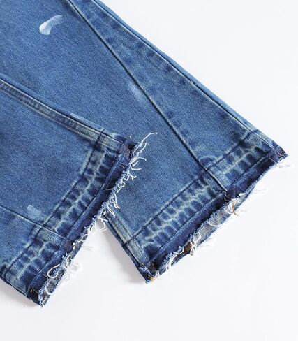 SHION7 Relaxed Bell Bottom Jeans for Men, Hip Hop Streetwear Flared Denim Pants, Men's Stylish Crafted Jean Trousers in Saudi Arabia
