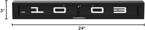 ساعة Cloudnola Timeline المعدنية للحائط وساعة الطاولة وديكور الحائط، باللونين الأسود والأبيض، بعرض 24 بوصة، شاشة رقمية تعمل بالبطارية in Kuwait