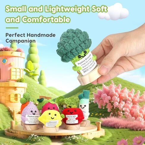 مجموعة هدايا دمية كروشيه إيجابية ، 9pcs الدعم العاطفي حزمة متنوعة ، حيوانات كروشيه إيجابية مصنوعة يدويًا ، دمية زخرفة هدية تشجيع ، كروشيه الدعم العاطفي ، ديكور الهتاف in Kuwait