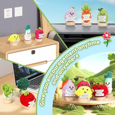 مجموعة هدايا دمية كروشيه إيجابية ، 9pcs الدعم العاطفي حزمة متنوعة ، حيوانات كروشيه إيجابية مصنوعة يدويًا ، دمية زخرفة هدية تشجيع ، كروشيه الدعم العاطفي ، ديكور الهتاف in Kuwait