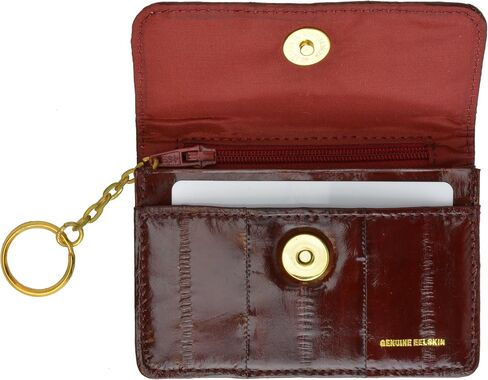 MARSHAL Eel Skin Soft Leather Change Purse Coin Wallet with Key Ring in Saudi Arabia