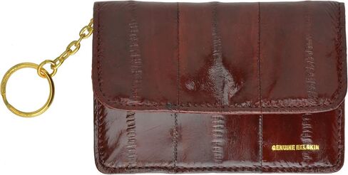 MARSHAL Eel Skin Soft Leather Change Purse Coin Wallet with Key Ring in Saudi Arabia