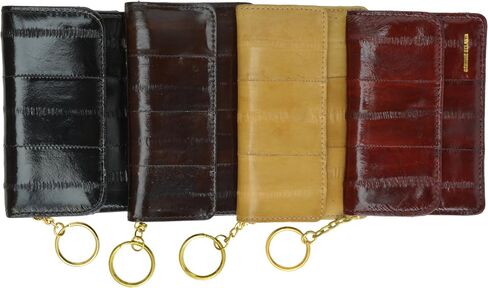 MARSHAL Eel Skin Soft Leather Change Purse Coin Wallet with Key Ring in Saudi Arabia