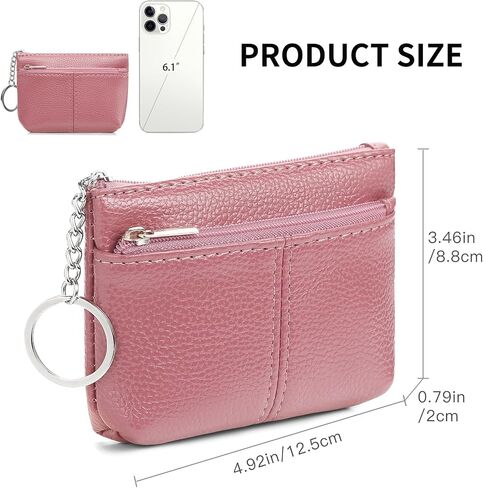 SENDEFN Women's Leather Coin Purse Small Pouch Change Wallet with Keychain in Saudi Arabia