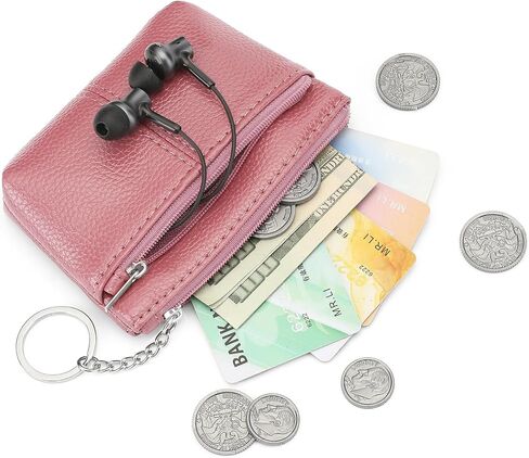 SENDEFN Women's Leather Coin Purse Small Pouch Change Wallet with Keychain in Saudi Arabia