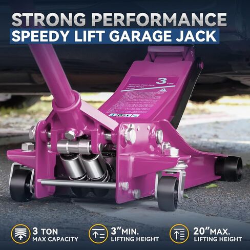 Auto Dynasty 4 Ton Low Profile Floor Jack, Heavy Duty Steel Hydraulic Car Jack with Dual Pistons Quick Lift Pump, Hydraulic Racing Floor Jack, Lifting Range 4.5" to 20", Yellow in Saudi Arabia