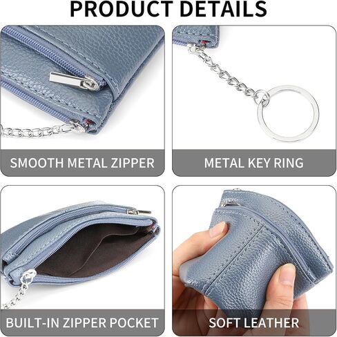 SENDEFN Women's Leather Coin Purse Small Pouch Change Wallet with Keychain in Saudi Arabia