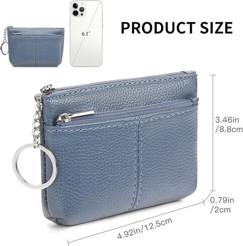 SENDEFN Women's Leather Coin Purse Small Pouch Change Wallet with Keychain in Saudi Arabia