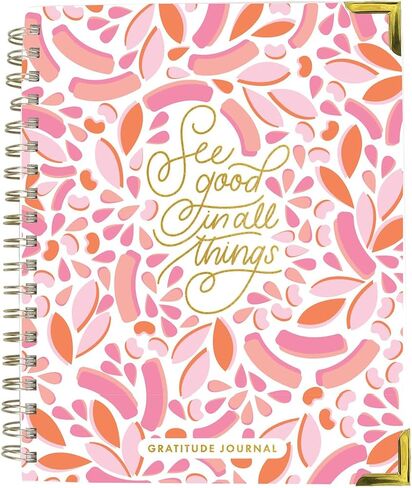 See The Good Vibrant Stripe Pink 7 x 9 Paper Spiral Devotional Gratitude Journal Notebook in Saudi Arabia