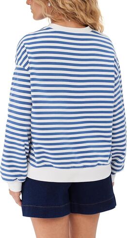 CIDER Womens Striped Long Sleeve Sweatshirt Casual Pullover Top in Saudi Arabia