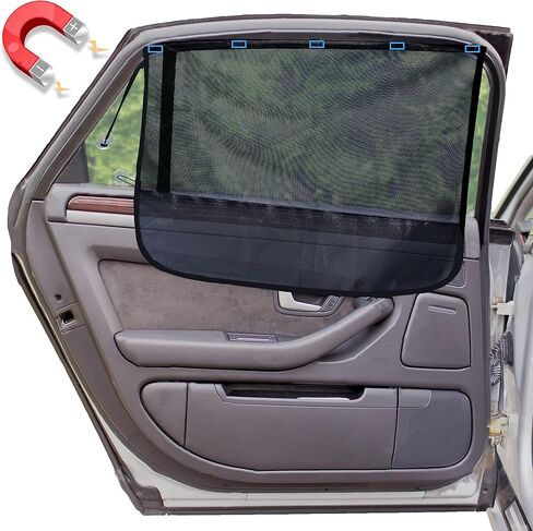 EcoNour Car Driver Front Window Sun Shade | Magnetic Window Curtain Protects from Harmful Sun Rays for Drivers | Side Window Screen Sunshade for Cars Prevents Sun Damage | Black (1-Piece) in Kuwait
