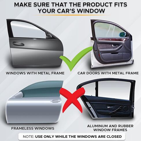 EcoNour Car Driver Front Window Sun Shade | Magnetic Window Curtain Protects from Harmful Sun Rays for Drivers | Side Window Screen Sunshade for Cars Prevents Sun Damage | Black (1-Piece) in Kuwait