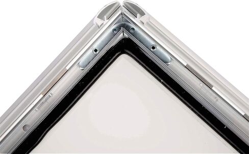 M&T Displays Weatherproof Snap Poster Frame 24x36 Inch Black 1" Aluminum Profile Front Loading Wall Mounting Picture Photo Document Certificate Sign Holder Mitered Corner Anti Glare Cover in Saudi Arabia