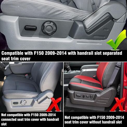 2PCS Compatible with Ford F150 Seat Trim Cover Panel and Seat Switch Housing Bezel 2009-2014, Front Left Driver Side Seats Panel Replacement Cover BL3Z1561693AB BL3Z14A706EB-Steel Grey in Saudi Arabia