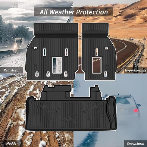 حصيرة شحن متوافقة مع تويوتا سيينا 2021-2025 7 و 8 مقعد حصيرة الجذع ومسند الظهر بطانة TPE Cargo Liner 3rd الصف الخلفي بديل لعام 2021 2022 2023 2024 2025 إكسسوارات تويوتا سيينا in Saudi Arabia