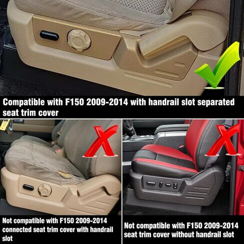 2PCS Compatible with Ford F150 Seat Trim Cover Panel and Seat Switch Housing Bezel 2009-2014, Front Left Driver Side Seats Panel Replacement Cover BL3Z1561693AB BL3Z14A706EB-Steel Grey in Saudi Arabia