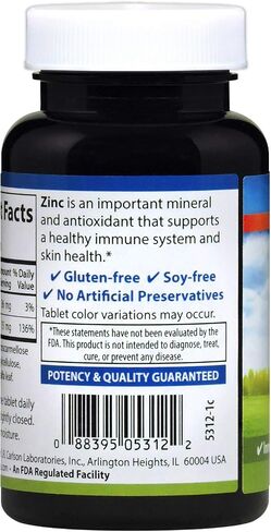 Carlson Labs Zinc, 15mg, 250 Tablets in Saudi Arabia