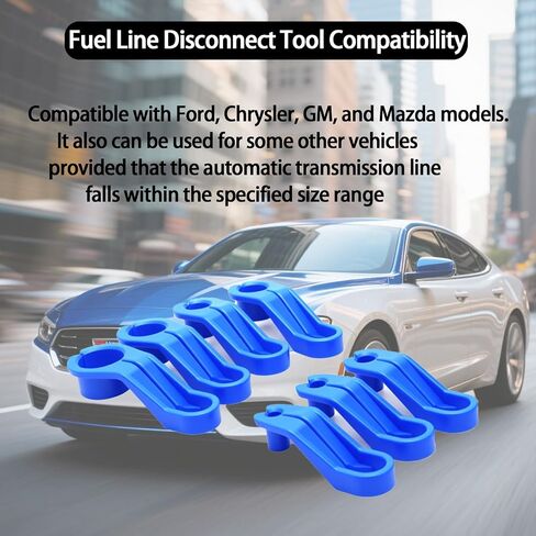 AC Fuel Line Disconnect Tool, 7 Pcs Fuel Filter Removal Sets, 1/4, 5/16, 3/8, 1/2, 5/8, 3/4, 7/8 Inch Transmission Oil Cooler Rail Disconnect Release Kit Compatible with Chrysler Ford GM Mazda in Kuwait