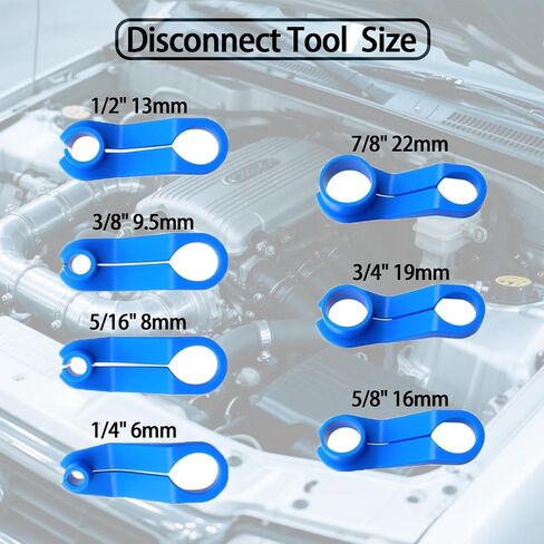 AC Fuel Line Disconnect Tool, 7 Pcs Fuel Filter Removal Sets, 1/4, 5/16, 3/8, 1/2, 5/8, 3/4, 7/8 Inch Transmission Oil Cooler Rail Disconnect Release Kit Compatible with Chrysler Ford GM Mazda in Kuwait