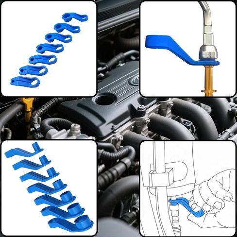 AC Fuel Line Disconnect Tool, 7 Pcs Fuel Filter Removal Sets, 1/4, 5/16, 3/8, 1/2, 5/8, 3/4, 7/8 Inch Transmission Oil Cooler Rail Disconnect Release Kit Compatible with Chrysler Ford GM Mazda in Kuwait