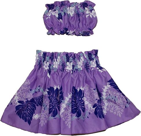 Hawaiian Toddler Girls Pa'u Hula Skirt with Top, Hawaii Floral Hula Dancer Skirts Dress for 1 to 2 Years Toddler Girl in Saudi Arabia