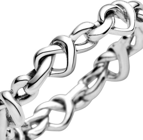 حلقة قلوب معقدة باندورا - رمز للحب غير القابل للكسر - رنين وعد بالنساء - الطبقات أو الخاتم القابل للتكديس - هدية لها - الفضة الإسترليني - الحجم 6 in Saudi Arabia
