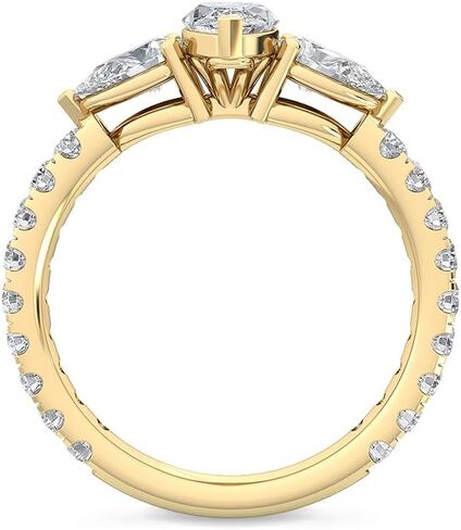 1-5 Carat (ctw) White Gold Marquise,Round,Pear Cut LAB GROWN Diamond Three Stone Engagement Ring (Color D-E Clarity VS1-VS2) in Saudi Arabia