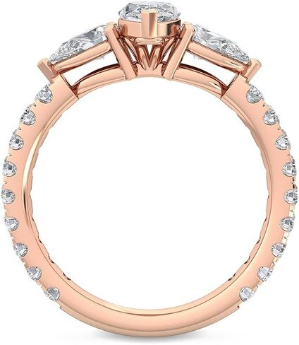 1-5 Carat (ctw) White Gold Marquise,Round,Pear Cut LAB GROWN Diamond Three Stone Engagement Ring (Color D-E Clarity VS1-VS2) in Saudi Arabia