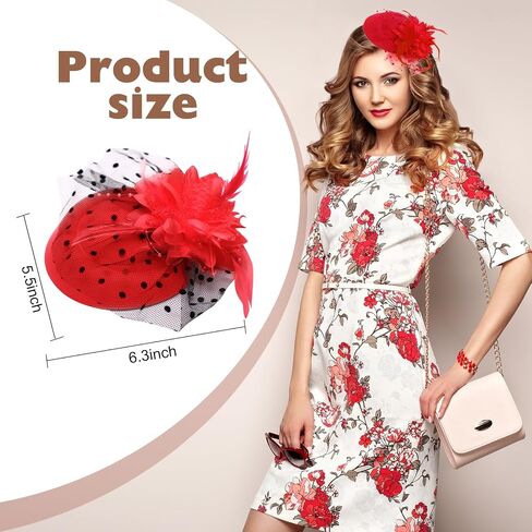 24 Pcs Vintage Fascinators Hats with Clips, 20s 50s Fascinators Veil Pillbox Headwear for Ladies Cocktail Halloween Weddings Christmas Birthday Supplies(12 Colors) Multicolor in Saudi Arabia