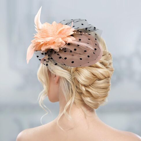 24 Pcs Vintage Fascinators Hats with Clips, 20s 50s Fascinators Veil Pillbox Headwear for Ladies Cocktail Halloween Weddings Christmas Birthday Supplies(12 Colors) Multicolor in Saudi Arabia