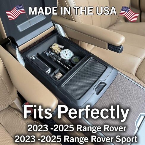 منظم مسند الذراعين لعام 2023-2025 Range Rover & Range Rover Sport ، المصنوع في الولايات المتحدة الأمريكية ، الملحق الداخلي (بدون ثلاجة (2023 ، 2024 ، 2025)) منظم رينج روفر ، ملحق رينج روفر in Kuwait