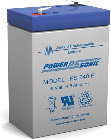 Powersonic PS-640F1-6 Volt/4.5 Amp Hour Sealed Lead Acid Battery with 0.187 Fast-on Connector in Saudi Arabia