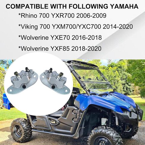 Rear Left & Right Brake Calipers Set with Pads Compatible with Yamaha Rhino 700 YXR700 Viking 700 YXM700 YXC700 Wolverine YXE70 YXF85 Part # 1XD-2580W-00-00 1XD-2580V-00-00 in Saudi Arabia
