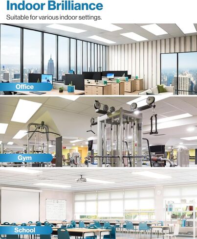 Sunco 2x4 LED لوحة مسطحة ضوء السقف المكتبي، 7500LM، ميزات قابلة للتحديد، 40W/50W/60W، 4000K/5000K/6000K، قابل للتعتيم (0-10V)، سطح أو حامل تعليق، مقاوم للغبار ETL 2 Pack in Kuwait