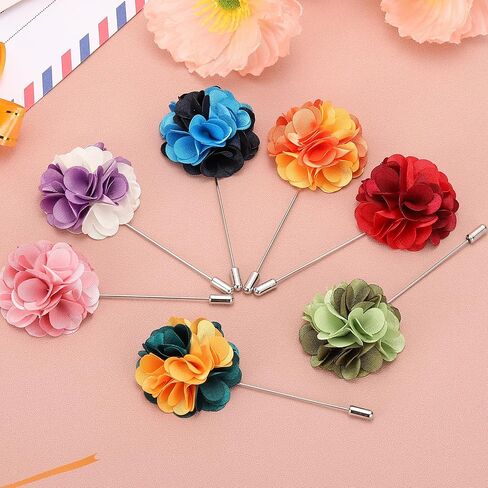 Patikil Flower Boutonnieres PIN ، دبوس طية صدر السترة للرجال كاميليا زهرة لبدلة التخرج الزفاف الذكرى التخرج الإكسسوارات in Saudi Arabia