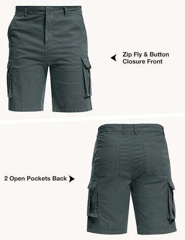 Men's Cargo Shorts 9" Inseam - Hiking Shorts Men with 7 Pockets, Breathable Cotton Mens Shorts for Gym Travel Outdoor in Saudi Arabia