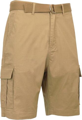 Galaxy by Harvic Men's Cotton Stretch Ripstop Cargo Shorts with Belt (Size 32-42) in Saudi Arabia