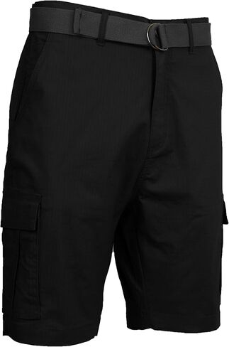 Galaxy by Harvic Men's Cotton Stretch Ripstop Cargo Shorts with Belt (Size 32-42) in Saudi Arabia