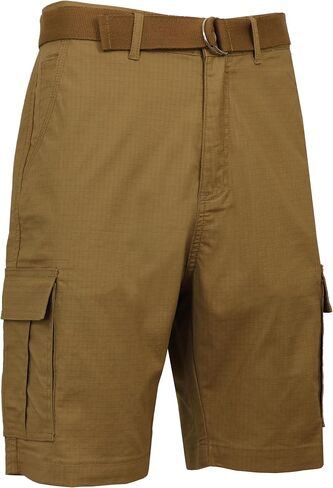 Galaxy by Harvic Men's Cotton Stretch Ripstop Cargo Shorts with Belt (Size 32-42) in Saudi Arabia