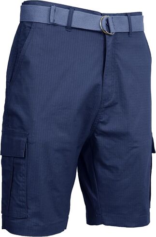 Galaxy by Harvic Men's Cotton Stretch Ripstop Cargo Shorts with Belt (Size 32-42) in Saudi Arabia