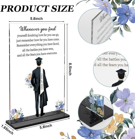 Graduation Gifts for Her 2024 Decor Acrylic Desk Sign and Stand Inspirational Gift for Women Girls Sister High School College Middle School Farewell Gift in Kuwait