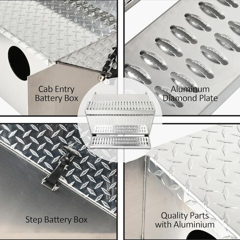 31 بوصة الألومنيوم لوحة دخول لوحة الكابينة مربع مربع خطوة مربع خطوة التوافق مع Peterbilt 385 377 378 379 389-31 "x30" x19 "بوصة in Kuwait