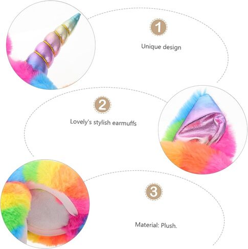 Didiseaon Unicorn Earmuffs Unicorn with Babies Cartoon Hard Hat Ear Muffs Unicorn Hat Ear Muffs Winter Costume in Saudi Arabia