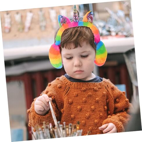 Didiseaon Unicorn Earmuffs Unicorn with Babies Cartoon Hard Hat Ear Muffs Unicorn Hat Ear Muffs Winter Costume in Saudi Arabia